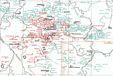 Settlements in 1938 Around Łódź Between the Rivers Warta (W), Bzura (N) and Pilica (SE)